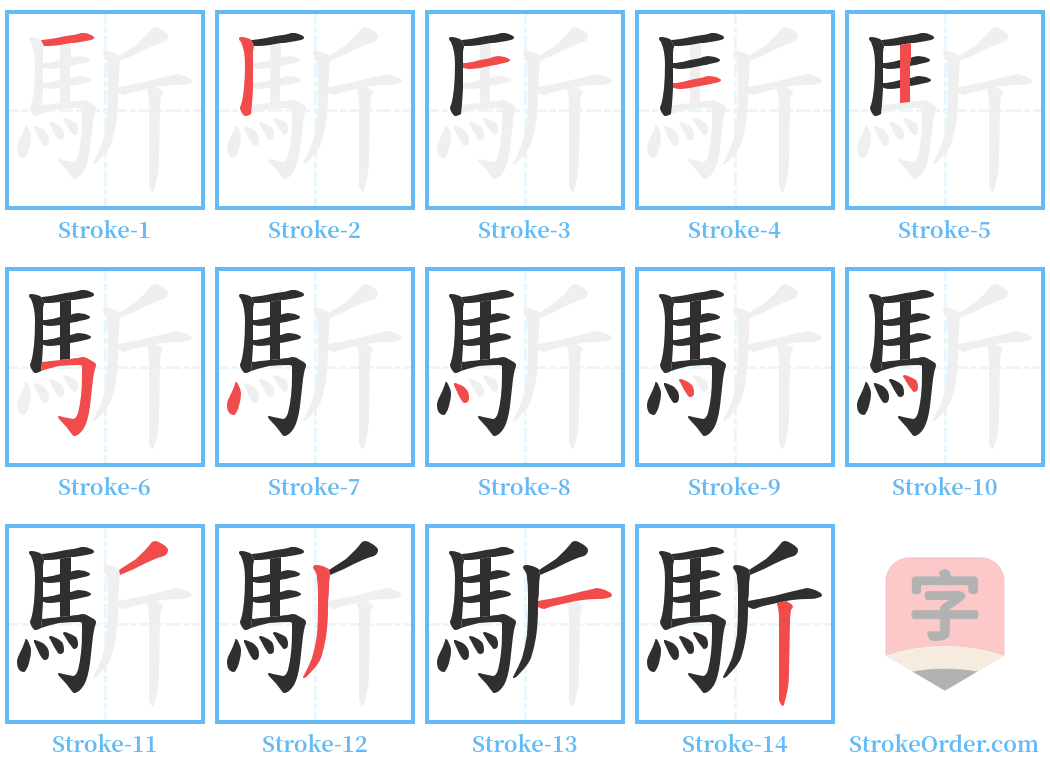 馸 Stroke Order Diagrams