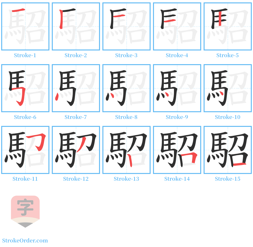 駋 Stroke Order Diagrams