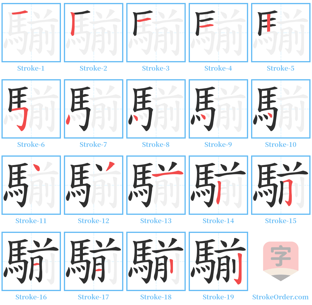 騚 Stroke Order Diagrams