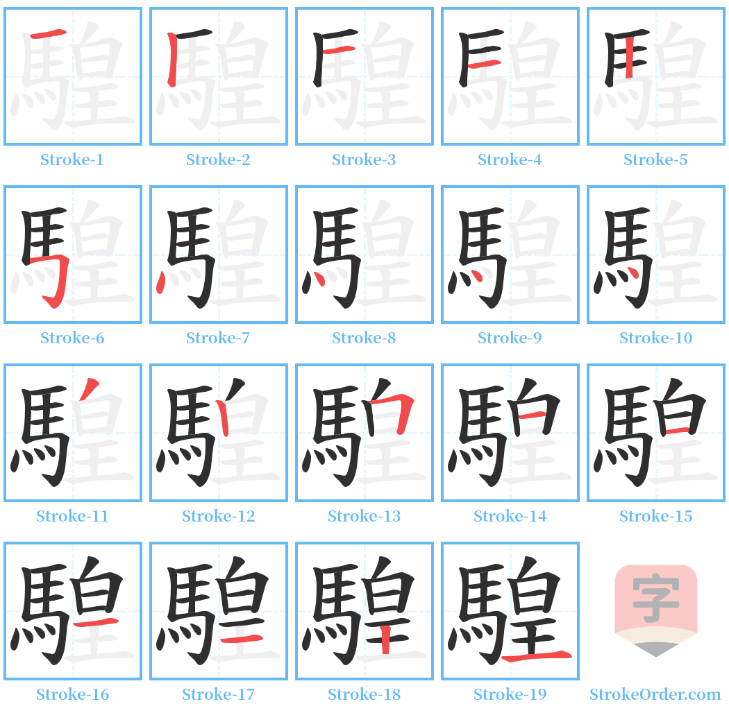 騜 Stroke Order Diagrams