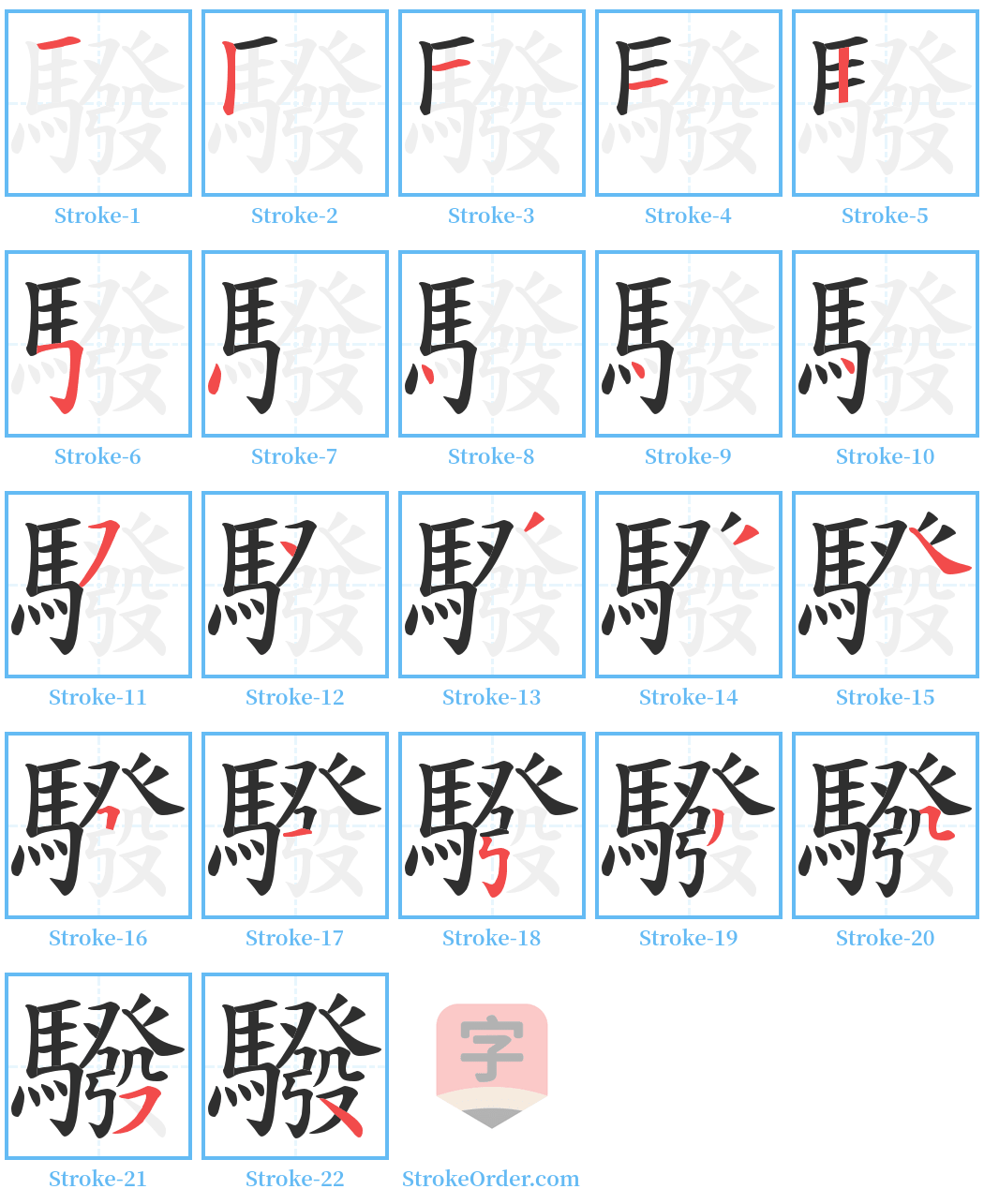 驋 Stroke Order Diagrams