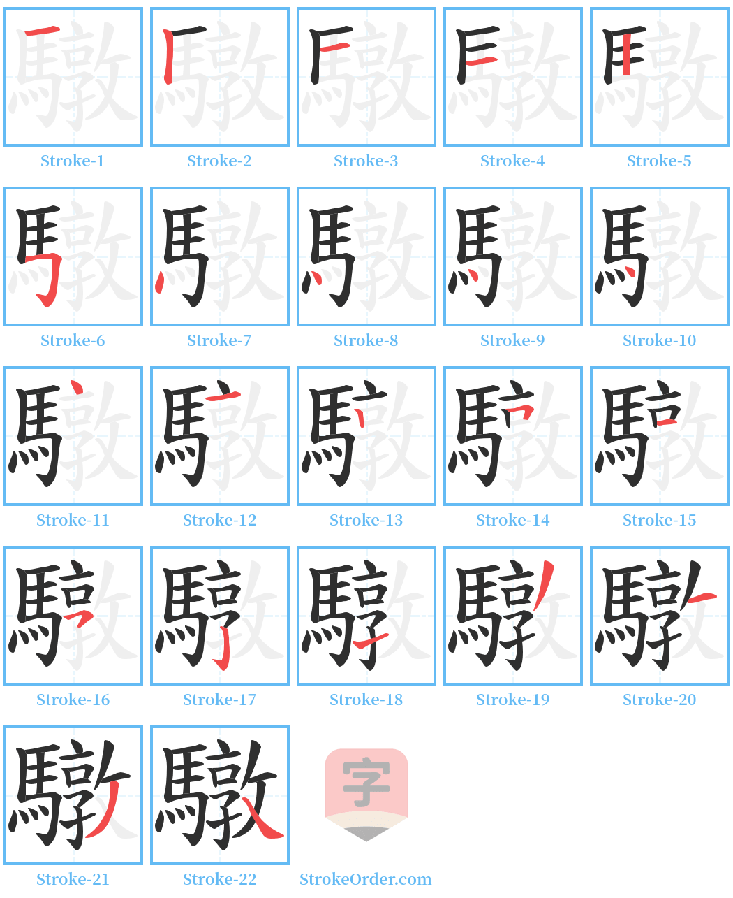 驐 Stroke Order Diagrams