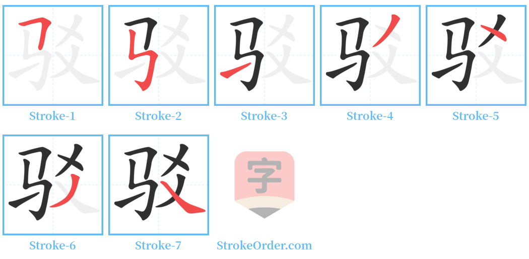 驳 Stroke Order Diagrams