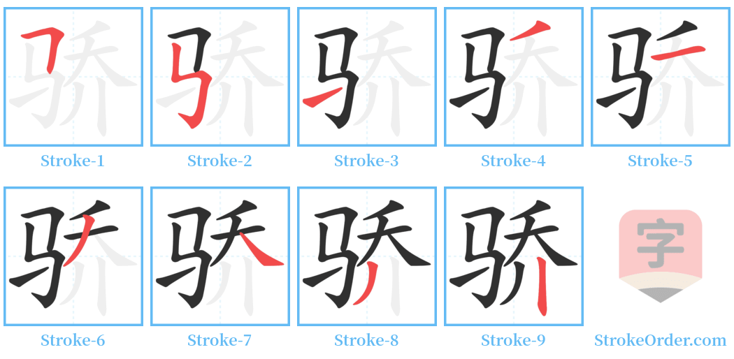 骄 Stroke Order Diagrams