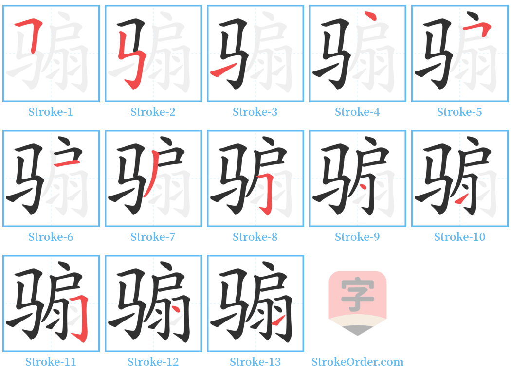 骟 Stroke Order Diagrams