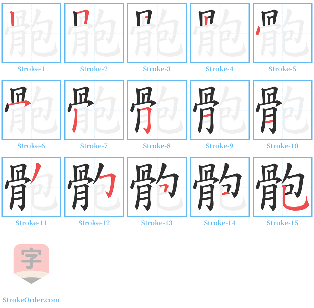 骲 Stroke Order Diagrams