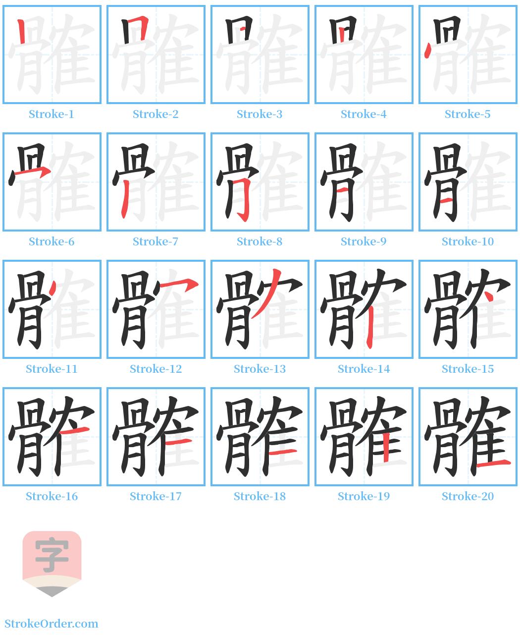 髉 Stroke Order Diagrams