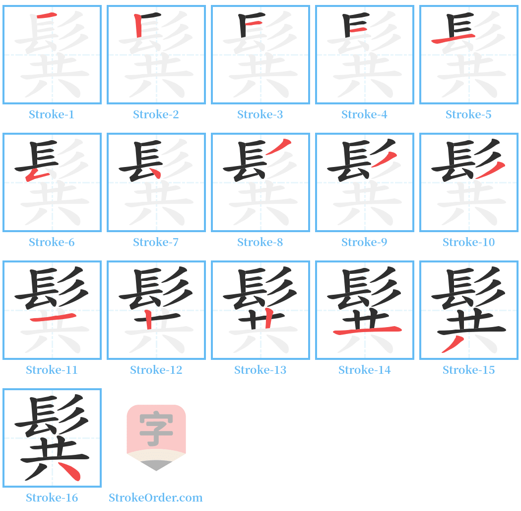 髸 Stroke Order Diagrams