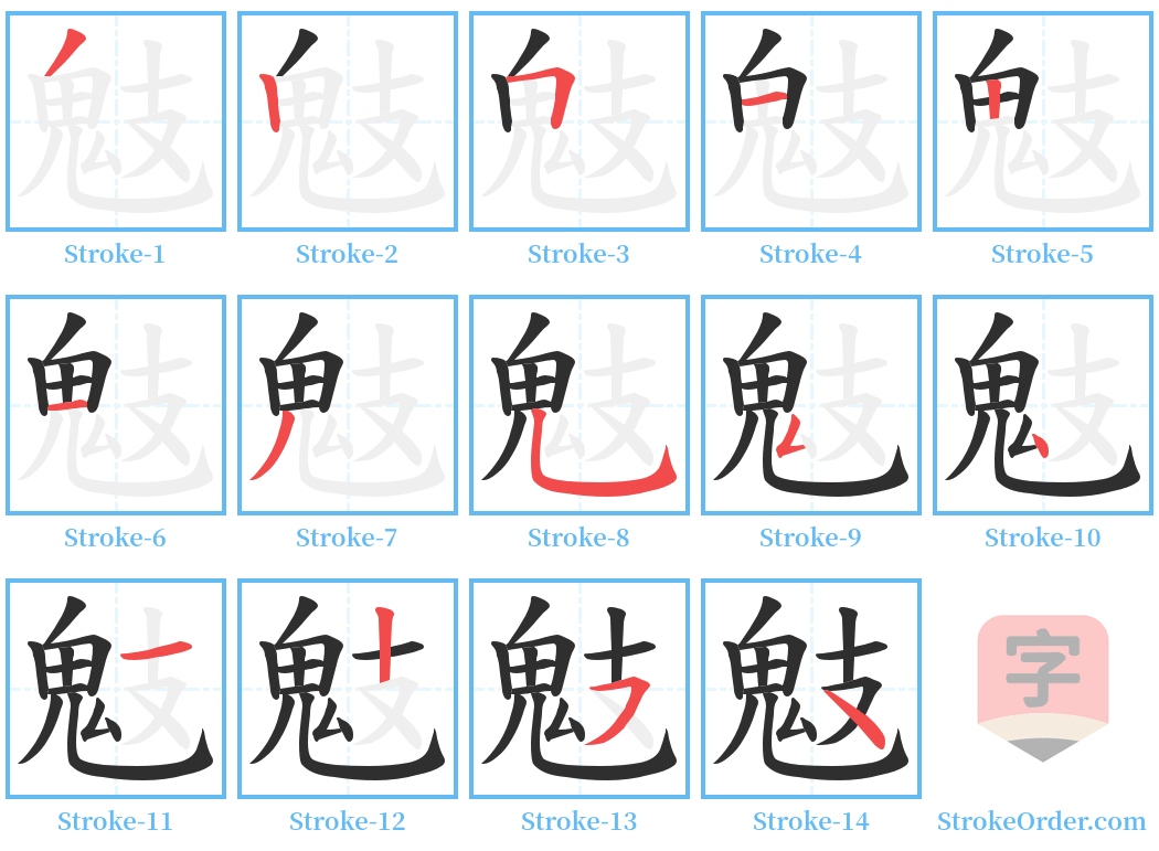 鬾 Stroke Order Diagrams