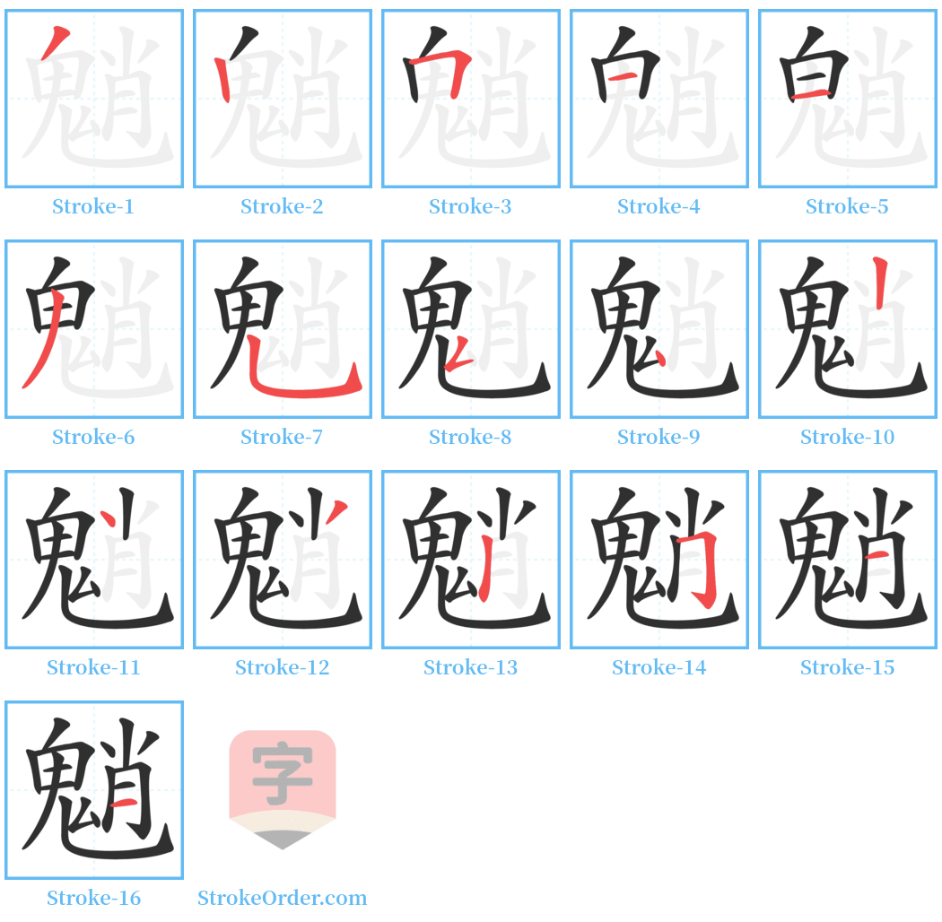 魈 Stroke Order Diagrams