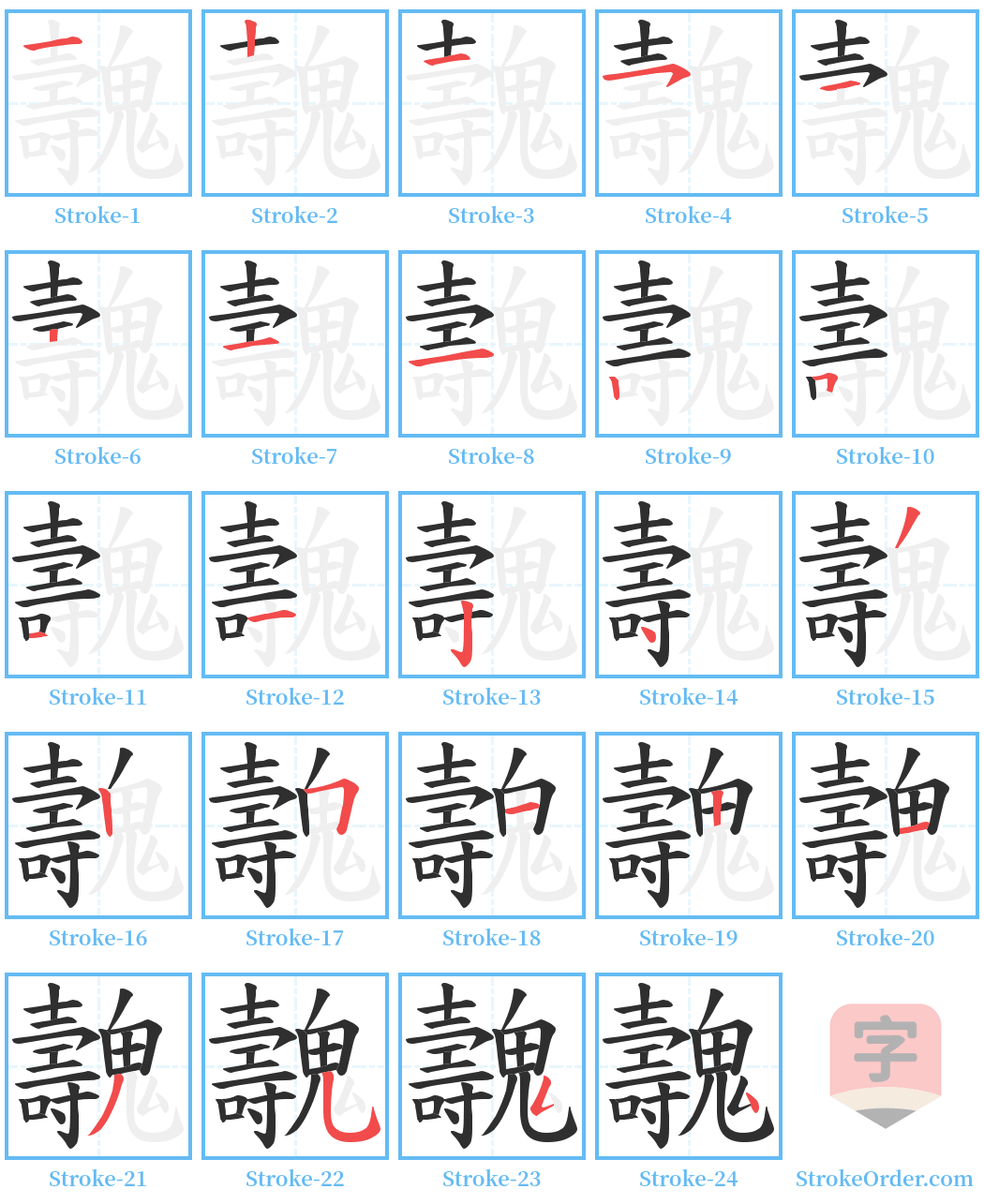 魗 Stroke Order Diagrams