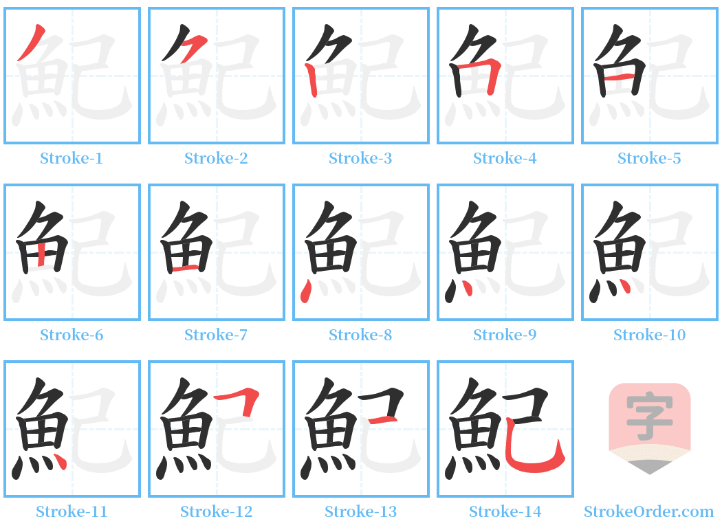 魢 Stroke Order Diagrams