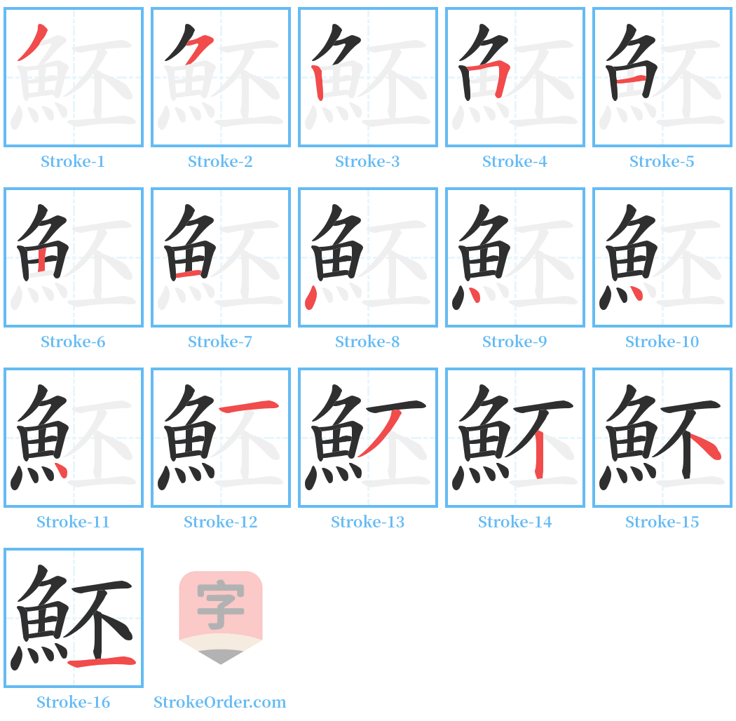 魾 Stroke Order Diagrams