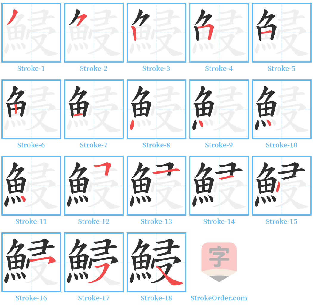 鮼 Stroke Order Diagrams