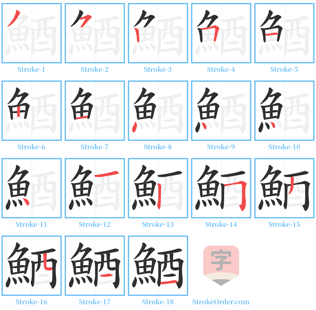 鯂 Stroke Order Diagrams