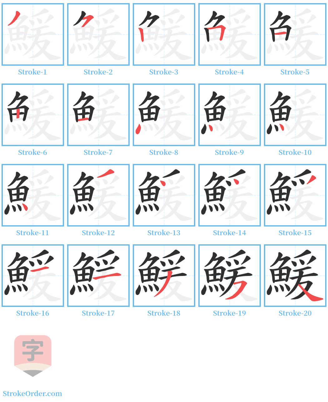 鰀 Stroke Order Diagrams