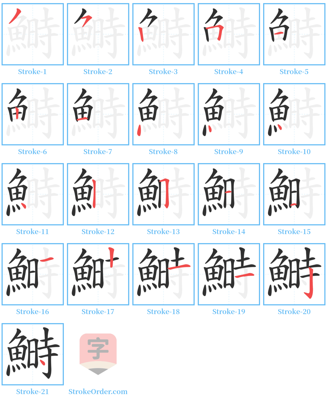 鰣 Stroke Order Diagrams