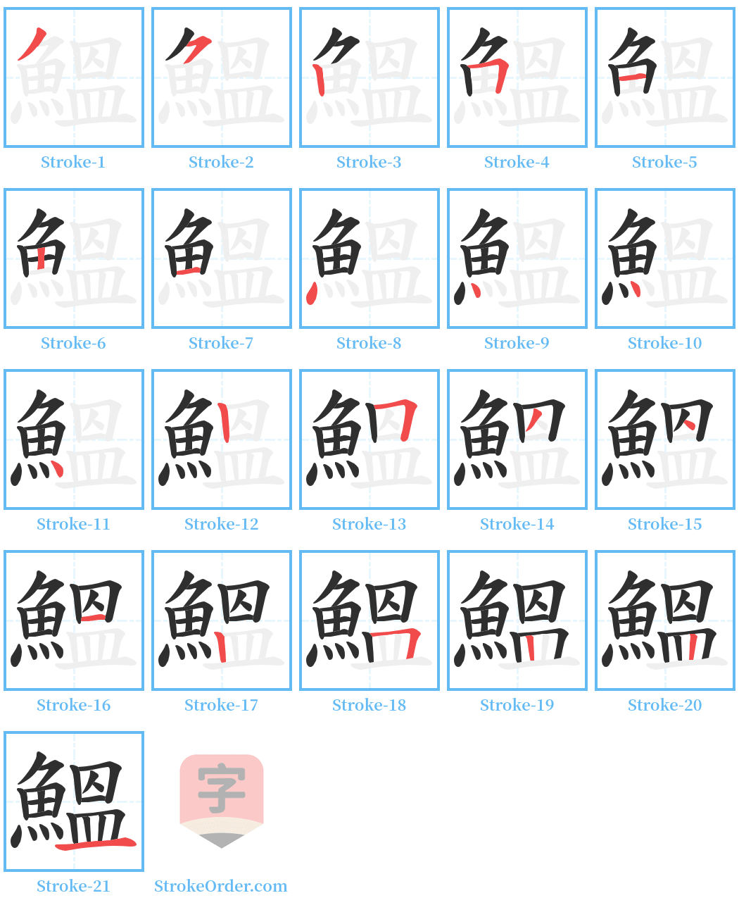 鰮 Stroke Order Diagrams