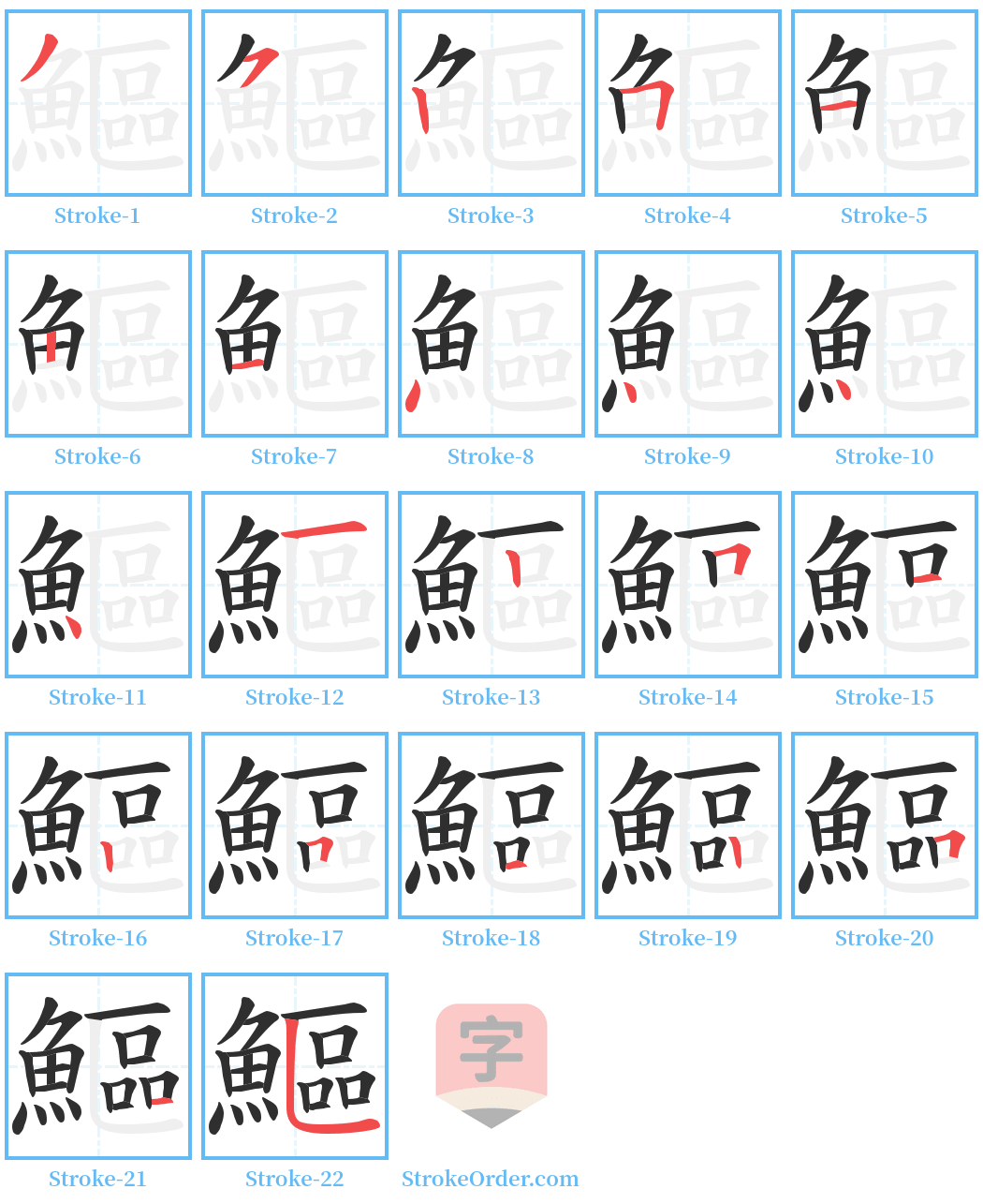 鰸 Stroke Order Diagrams