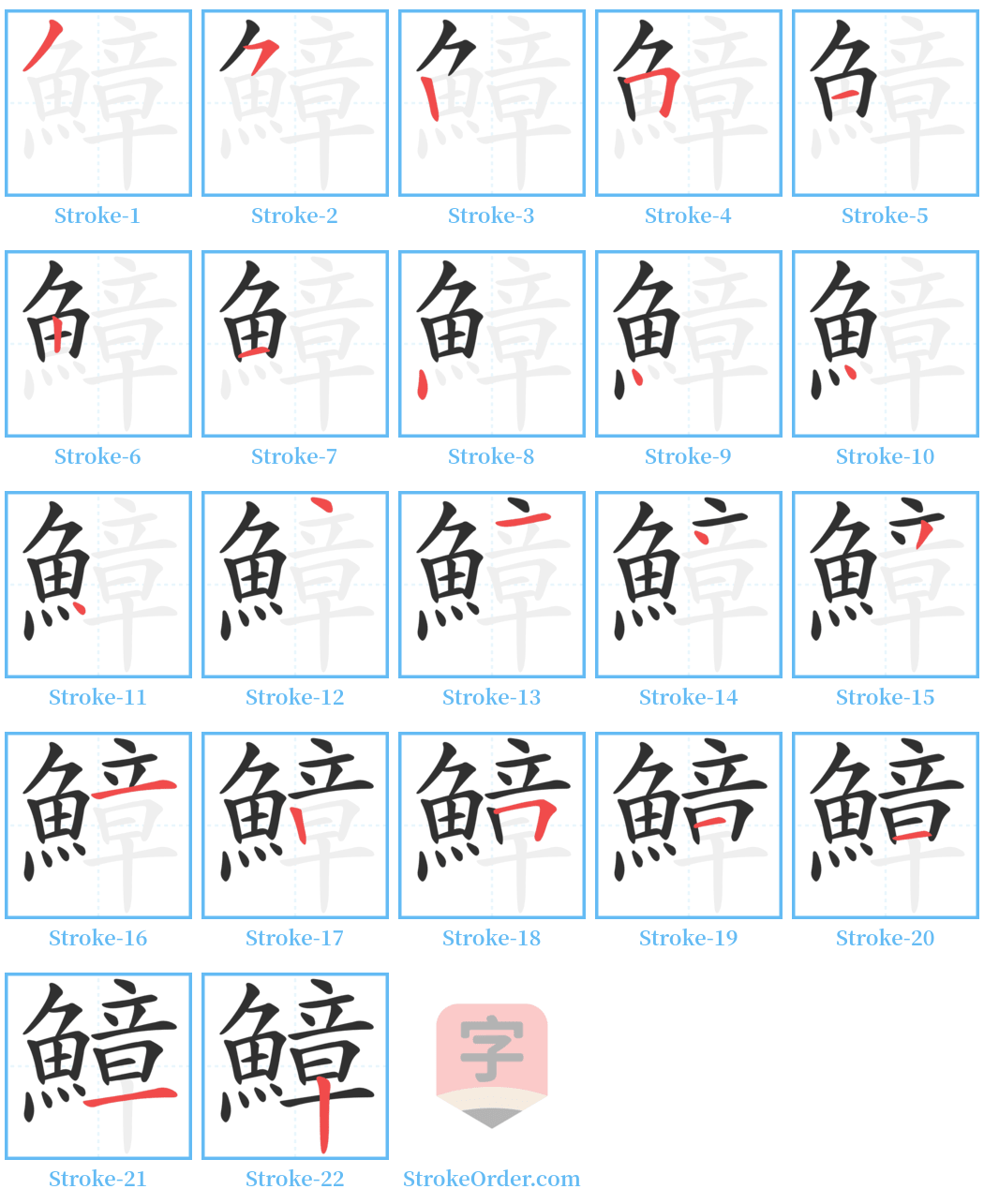 鱆 Stroke Order Diagrams