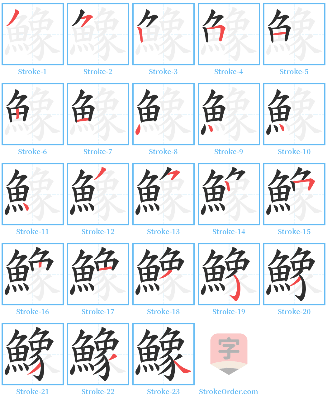 鱌 Stroke Order Diagrams