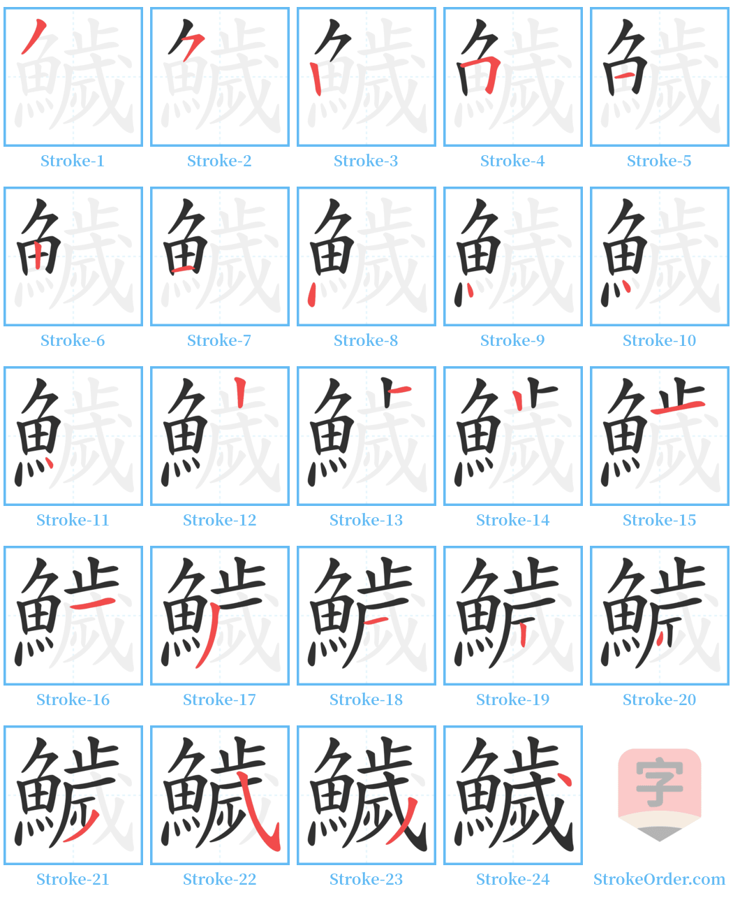 鱥 Stroke Order Diagrams