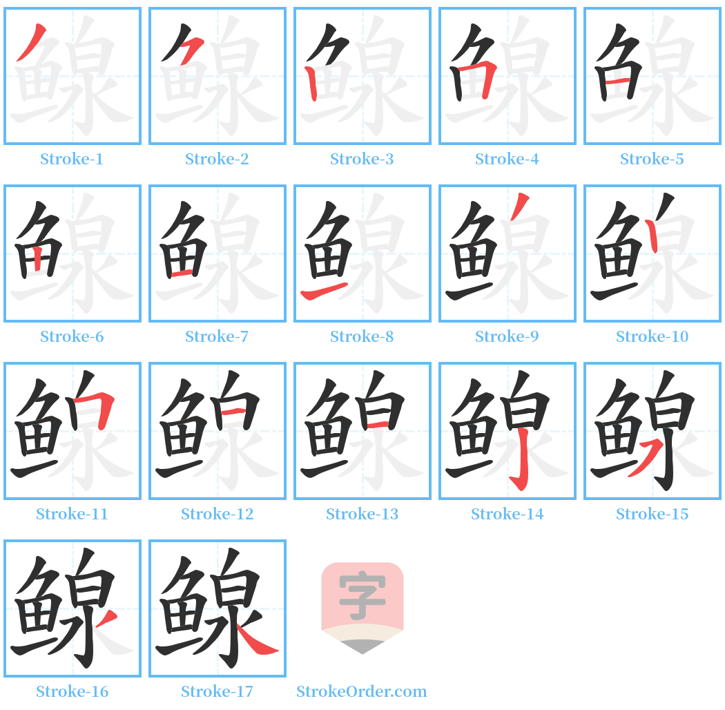 鳈 Stroke Order Diagrams