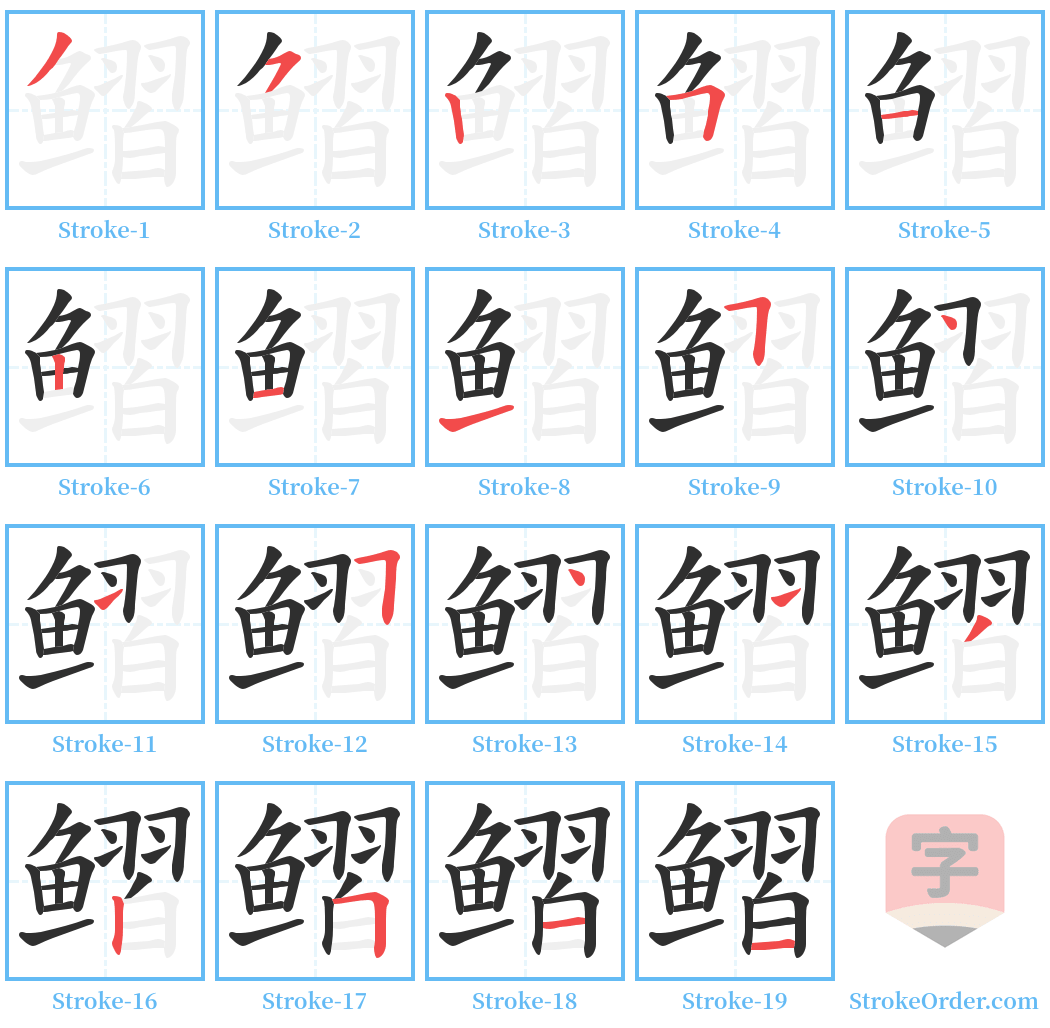 鳛 Stroke Order Diagrams