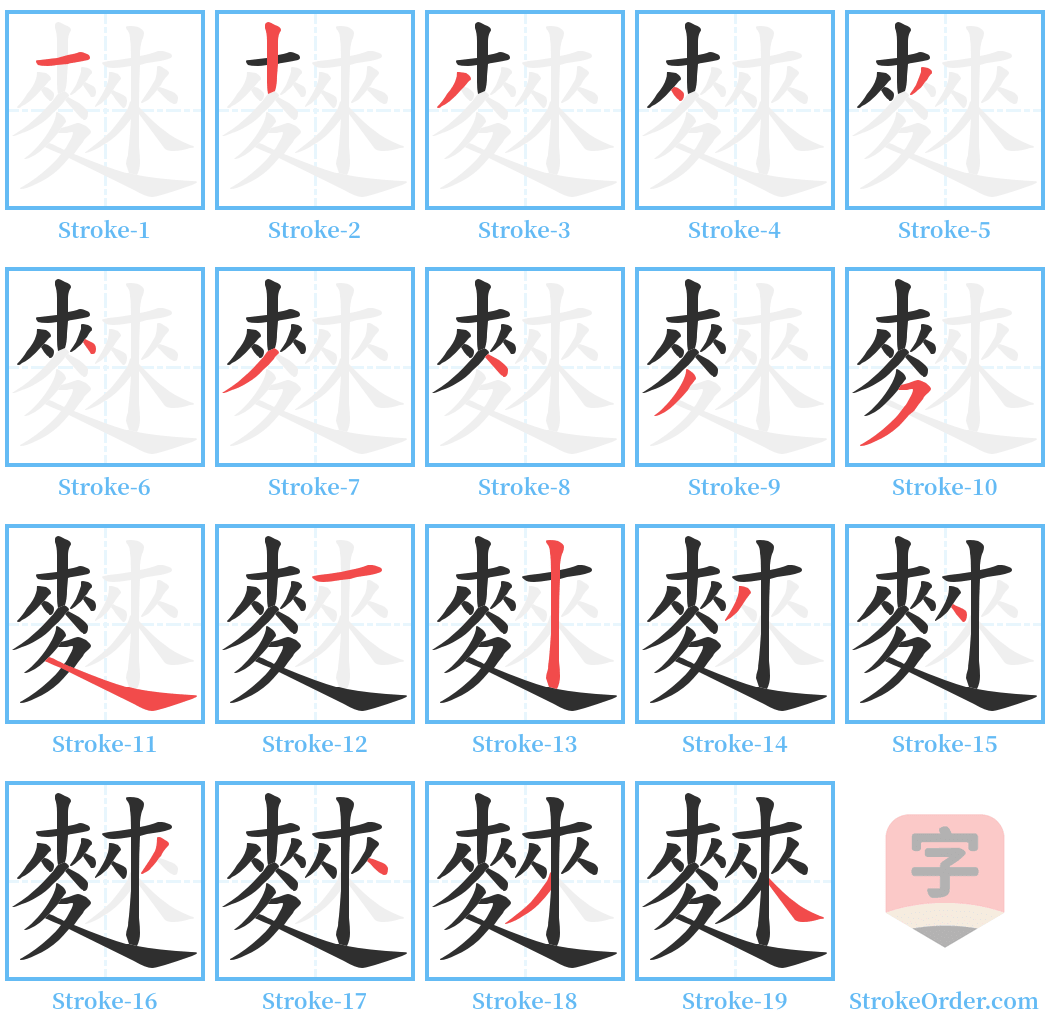 麳 Stroke Order Diagrams