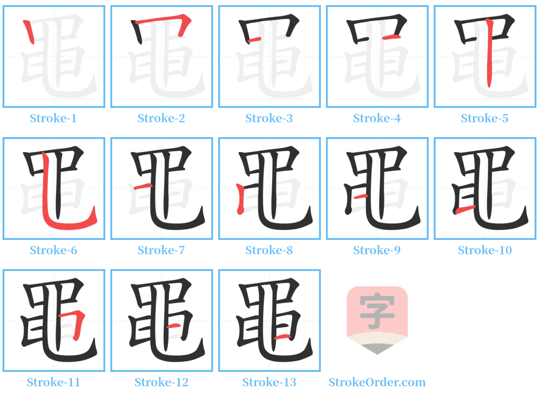 黽 Stroke Order Diagrams