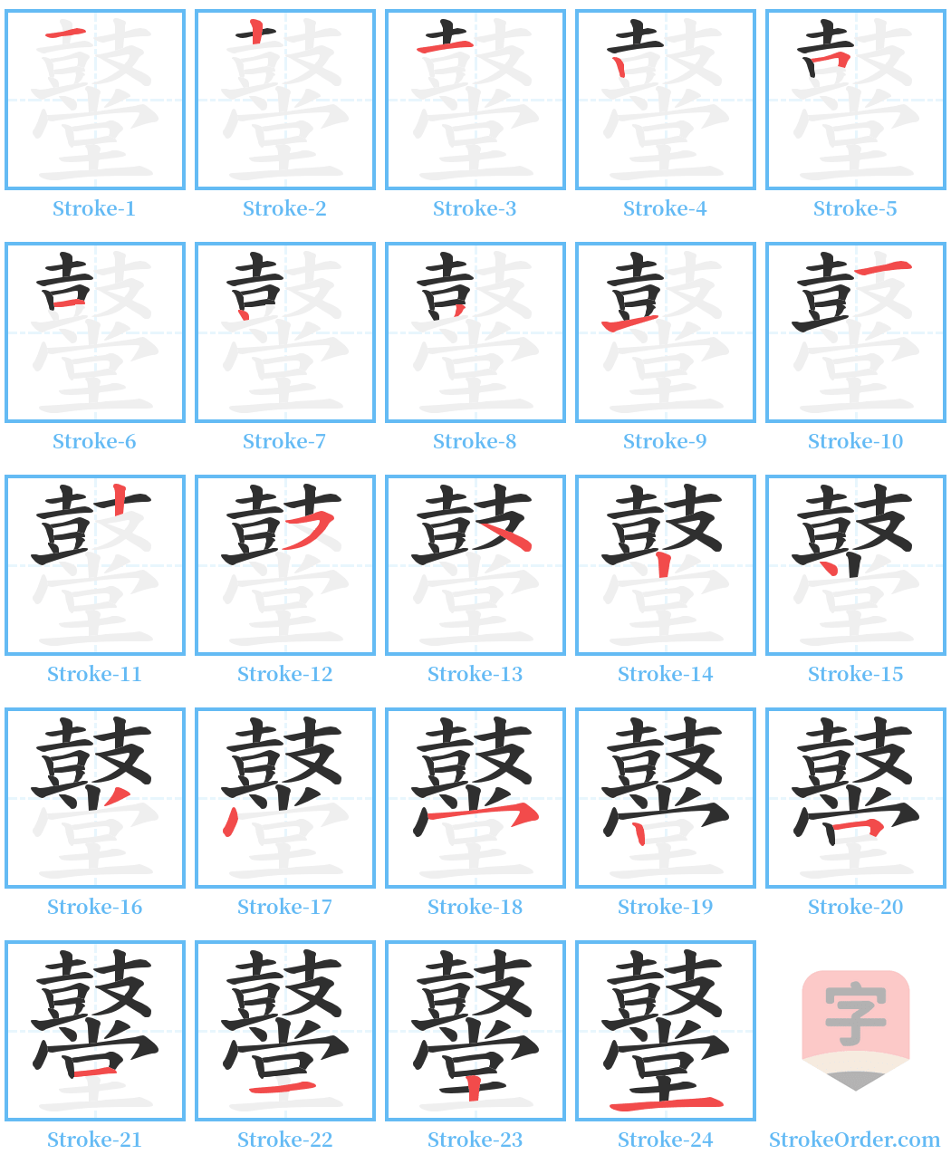 鼞 Stroke Order Diagrams